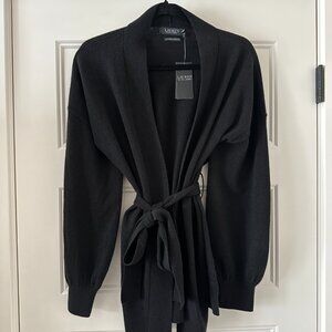 Women's Cashmere Black Wrap Sweater